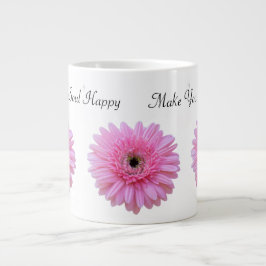 Maak van je sol Happy Pink Gerbera Daisy Grote Koffiekop