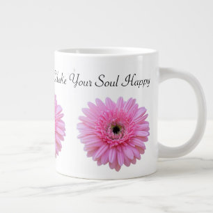 Maak van je sol Happy Pink Gerbera Daisy Grote Koffiekop