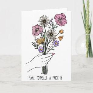 Maak van jezelf een prioritaire  wilde bloem kaart