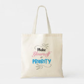 Maak van jezelf een prioriteit, klassieke elegante tote bag (Achterkant)