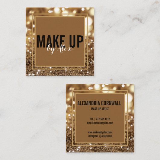 Maak van kunstenaar gewaagd handtekeningsscript go vierkante visitekaartje (Voorkant / Achterkant)