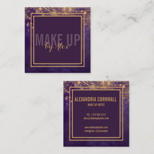 Maak van kunstenaar gewaagde handtekeningsscript g vierkante visitekaartje (Voorkant / Achterkant)