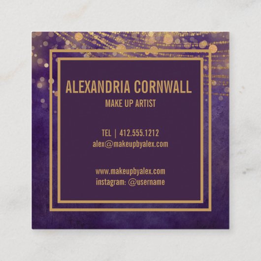 Maak van kunstenaar gewaagde handtekeningsscript g vierkante visitekaartje (Achterkant)