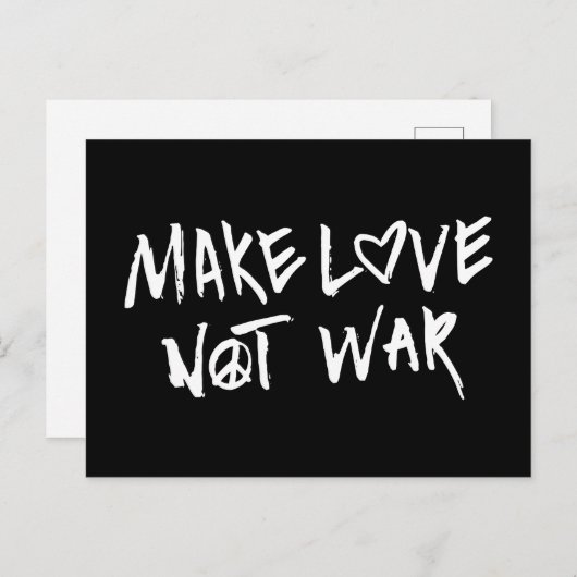 Maak van liefde geen oorlog briefkaart (Voorkant / Achterkant)