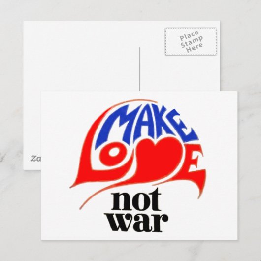 Maak van liefde geen oorlog briefkaart (Voorkant / Achterkant)