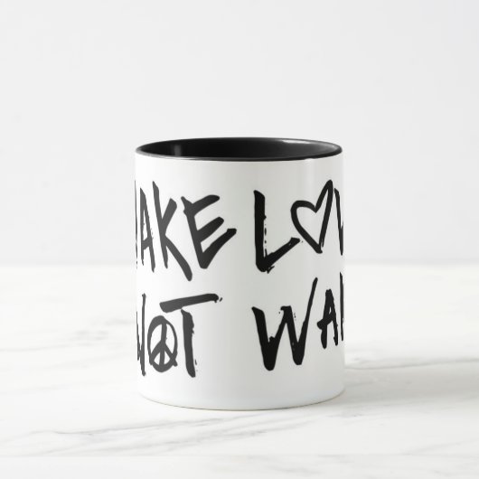 Maak van liefde geen oorlog mok (Midden)