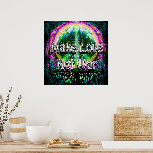 Maak van liefde geen oorlog poster (Keuken)