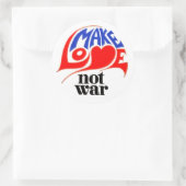 Maak van liefde geen oorlog ronde sticker (Tas)