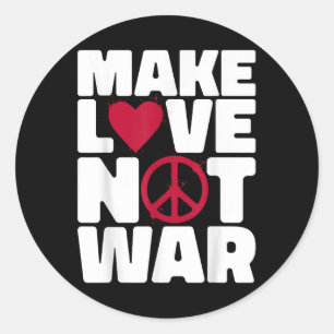 Maak van liefde geen oorlog ronde sticker