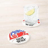 Maak van liefde geen oorlogsvrede zandsteen onderzetter (Zijkant)