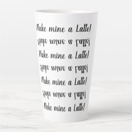 Maak van mij een Latte! Stylish Black White Typogr Latte Mok