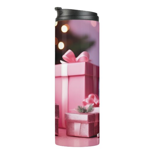 Maak van Mine een roze Kerst Thermal Tumbler Thermosbeker (Geroteerd rechts)