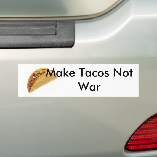 Maak van Tacos geen oorlogstuig!!! Bumpersticker (Op auto)