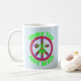 Maak van Tea not war  kijk Hippie Peace Mok