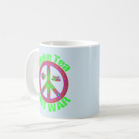 Maak van Tea not war  kijk Hippie Peace Mok (Voorkant links)