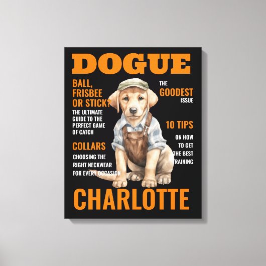 Maak van uw huisdier een voorpagina ster gepersona canvas afdruk (Voorkant)