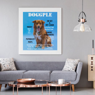 Maak van uw huisdierenfoto een voorpagina ster op canvas afdruk