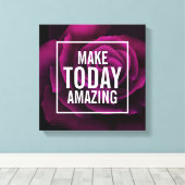 Maak vandaag een geweldige tekst - Paarse Roos fot Canvas Afdruk (Insitu (Houten vloer))