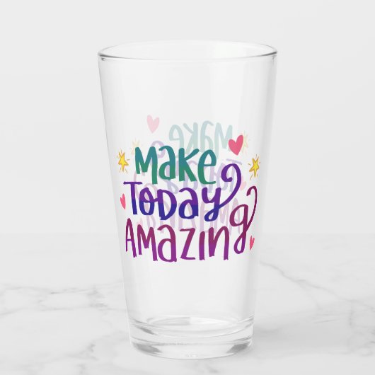 Maak vandaag een ongelofelijke Quote Drinkware Gla Glas (Achterkant)