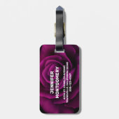Maak vandaag een ongelooflijk Paars Roos Inspirere Bagagelabel (Achterkant verticaal)