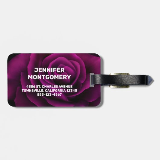 Maak vandaag een ongelooflijk Paars Roos Inspirere Bagagelabel (Achterkant horizontaal)
