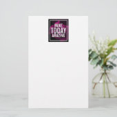 Maak vandaag een ongelooflijk Paars Roos Inspirere Briefpapier (Staand voorkant)