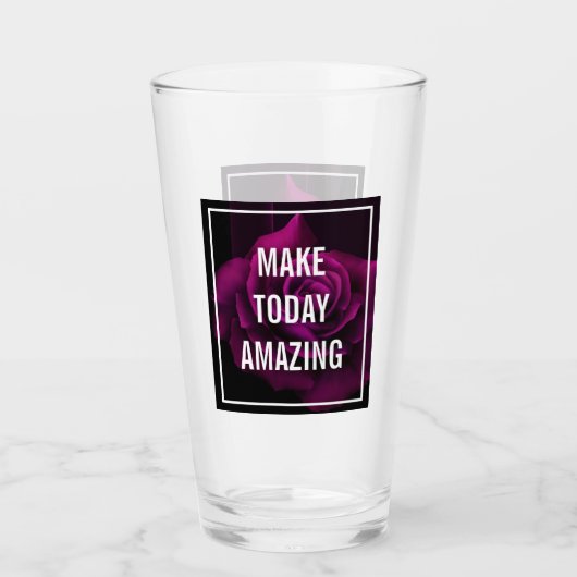 Maak vandaag een ongelooflijk Paars Roos Inspirere Glas (Voorkant)