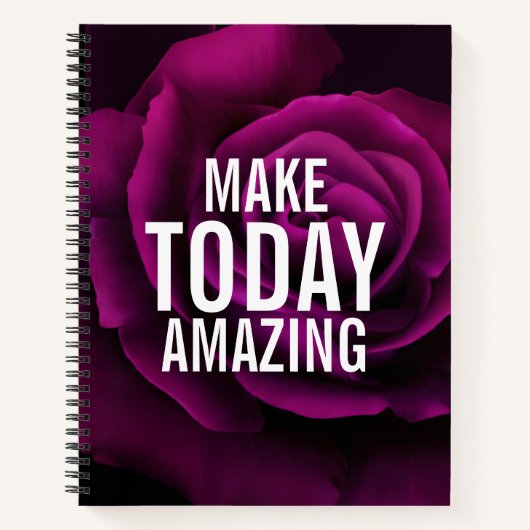 Maak vandaag een ongelooflijk Paars Roos Inspirere Notitieboek (Voorkant)