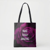 Maak vandaag een ongelooflijk Paars Roos Inspirere Tote Bag (Voorkant)