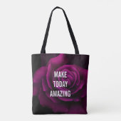 Maak vandaag een ongelooflijk Paars Roos Inspirere Tote Bag (Achterkant)