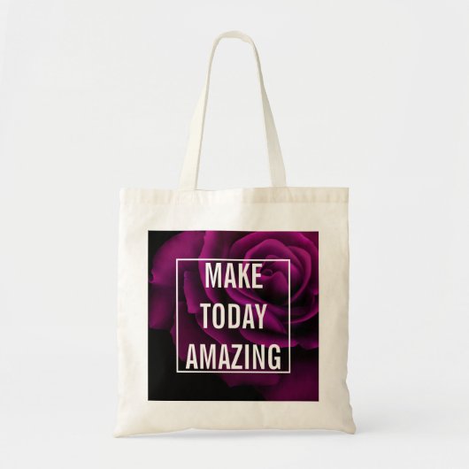 Maak vandaag een ongelooflijk Paars Roos Inspirere Tote Bag (Voorkant)