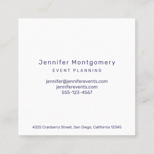 Maak vandaag een ongelooflijk Paars Roos Inspirere Vierkante Visitekaartje (Achterkant)