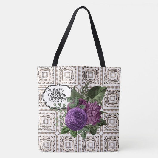 Maak vandaag een verbluffend geometrisch Floral Ta Tote Bag (Voorkant)