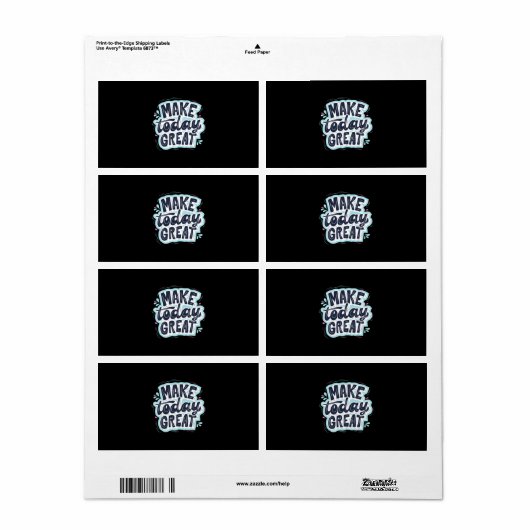 Maak vandaag geweldig etiket (Full Sheet)