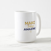 Maak Vandaag Geweldig Goud Navy Zon Design Koffiemok (Voorkant rechts)
