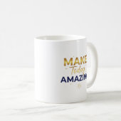 Maak Vandaag Geweldig Goud Navy Zon Design Koffiemok (Voorkant rechts)