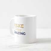 Maak Vandaag Geweldig Goud Navy Zon Design Koffiemok (Voorkant links)