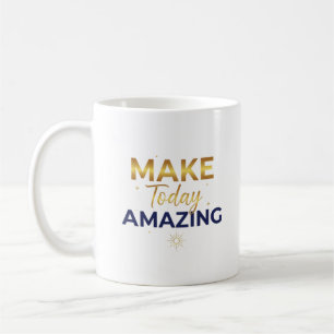 Maak Vandaag Geweldig Goud Navy Zon Design Koffiemok