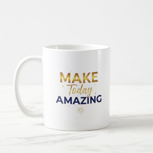 Maak Vandaag Geweldig Goud Navy Zon Design Koffiemok (Links)