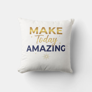 Maak Vandaag Geweldig Goud Navy Zon Design Kussen