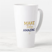 Maak Vandaag Geweldig Goud Navy Zon Design Latte Mok (Rechterhoek)
