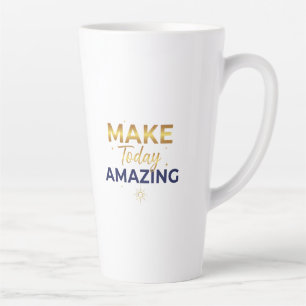 Maak Vandaag Geweldig Goud Navy Zon Design Latte Mok