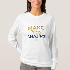 Maak Vandaag Geweldig Goud Navy Zon Design T-shirt