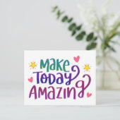 Maak vandaag geweldig - positiviteit briefkaart (Staand voorkant)