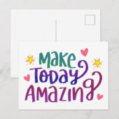 Maak vandaag geweldig - positiviteit briefkaart (Voorkant / Achterkant)