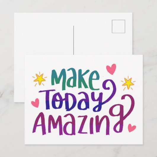 Maak vandaag geweldig - positiviteit briefkaart (Voorkant / Achterkant)