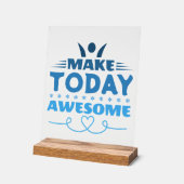 Maak Vandaag Geweldig Retro Typografie Acryl Bord (Hoek)