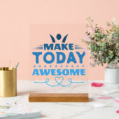 Maak Vandaag Geweldig Retro Typografie Acryl Bord (Huwelijk)