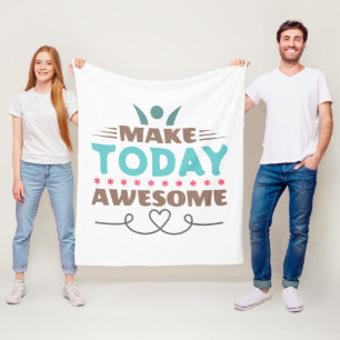 Maak Vandaag Geweldig Retro Typografie Fleece Deken