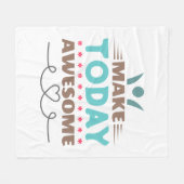 Maak Vandaag Geweldig Retro Typografie Fleece Deken (Voorkant (Horizontaal))